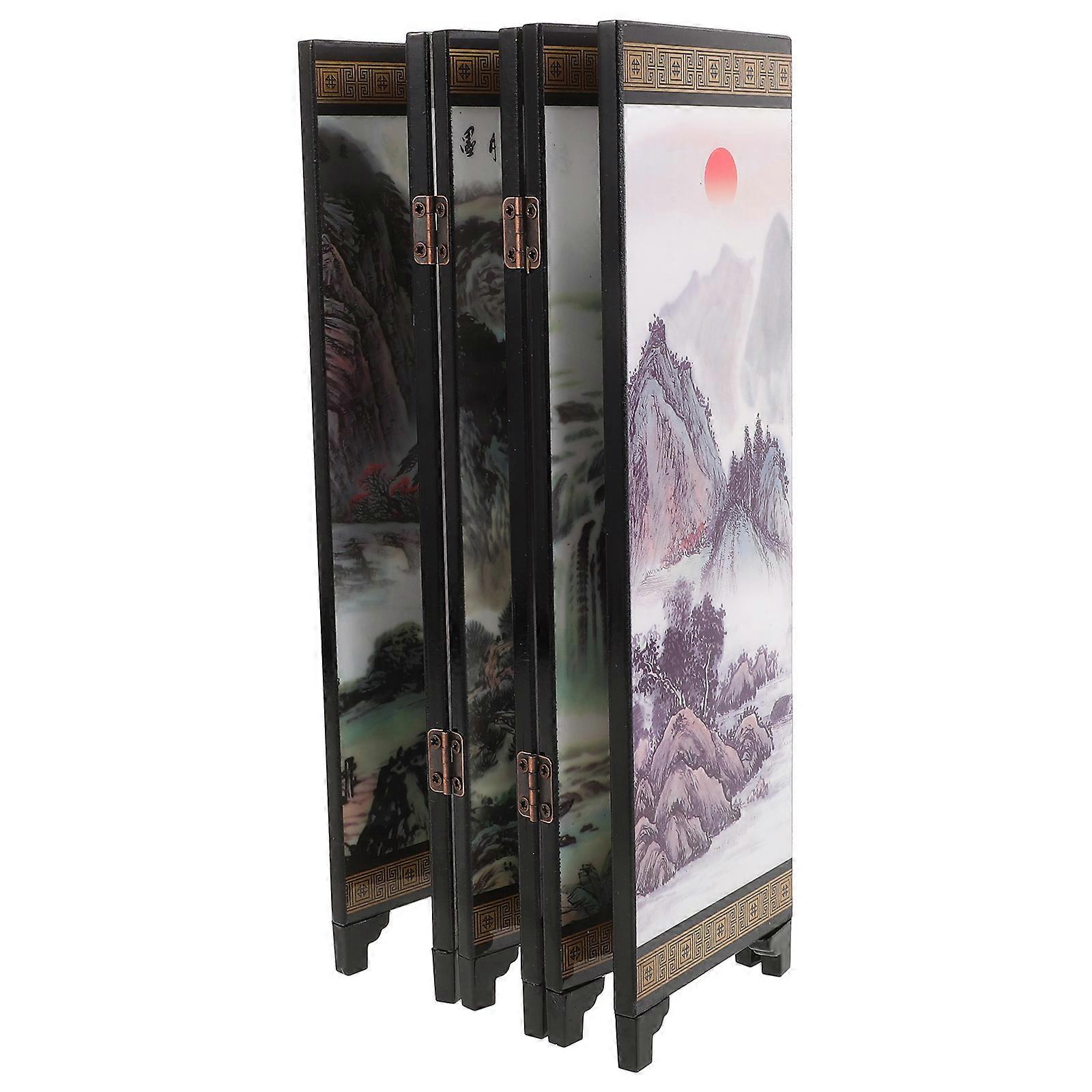 Mini Wooden Folding Screen for Decoration 6 Panel Divider Screen