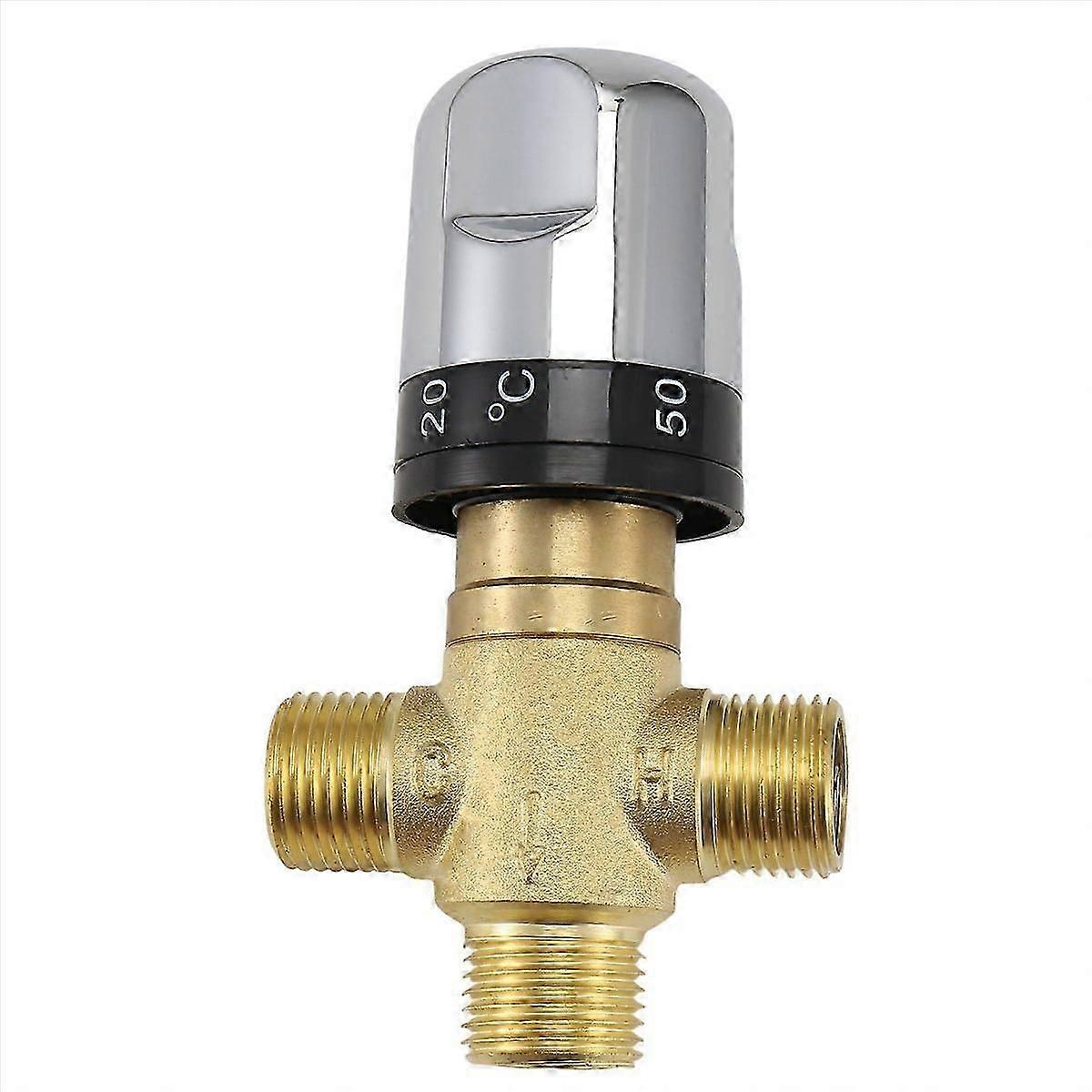 Thermostatic Mixing Valve Solid Brass G1/2 for Shower System Control