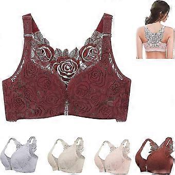 Floral Secrets Comfort Rose Bra, Plus Size Comfort Rose Lift Bra, Front Closure Push Up Wire-free & Seamless Bra for Women-tfd