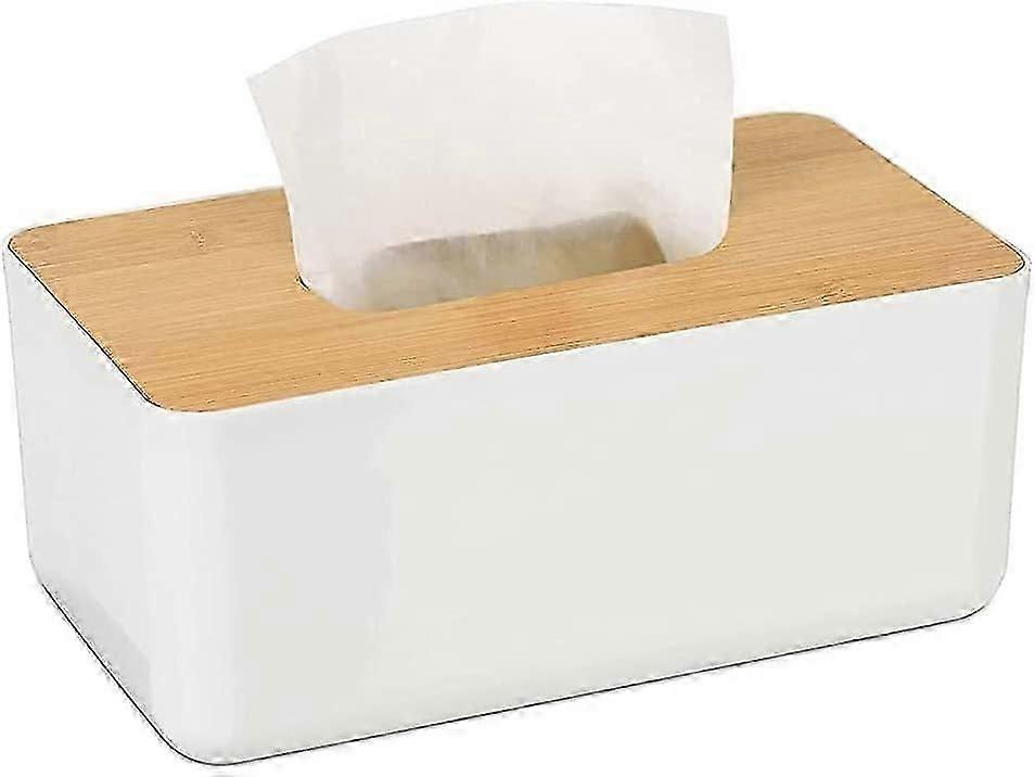 Rectangular Tissue Box, Bamboo Tissue Box, Makeup Wipe Box, Simple Tissue Box for Kitchen, Living Ro