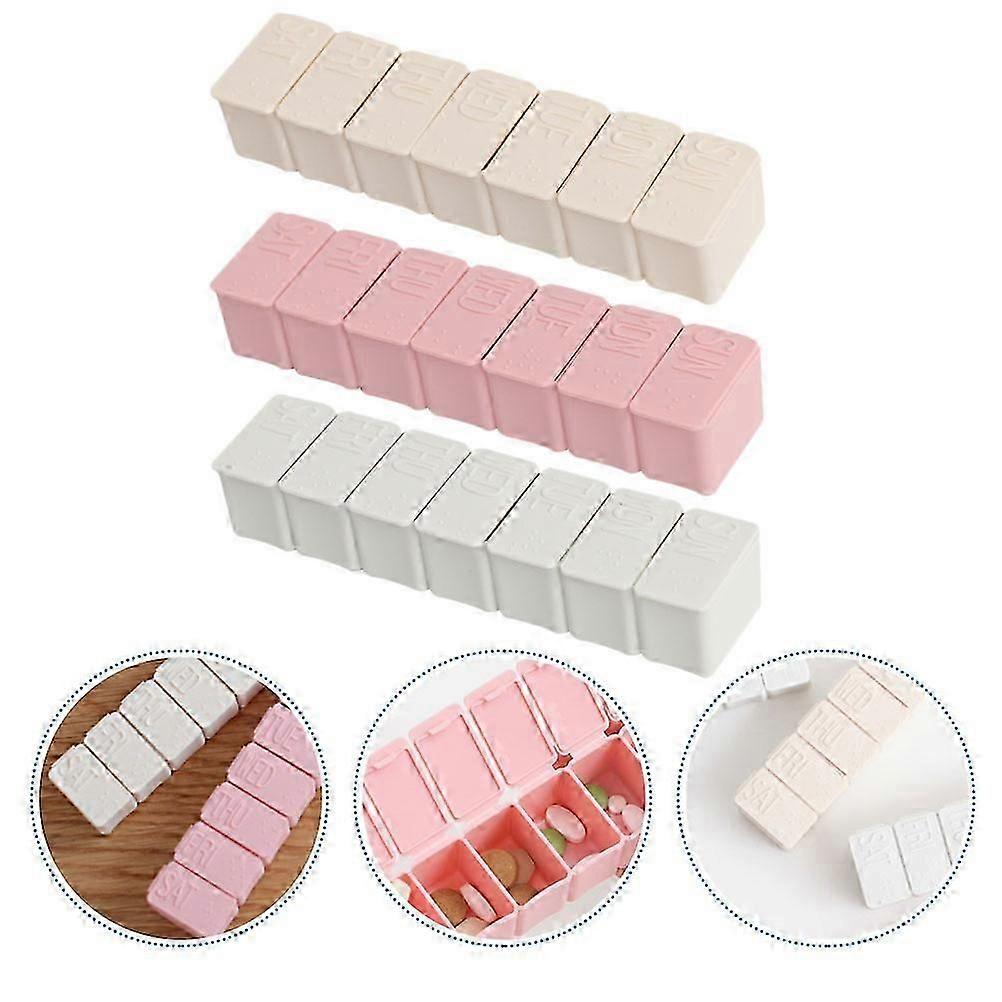 White Plastic Box Weekly Case for Daily Storage 3Pcs