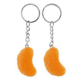 2 st. hängande berlock med frukttema, unik nyckelring för skivad frukt, hängande ornament för väska