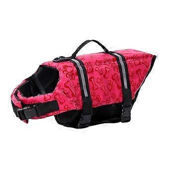 Små medelstora stora hundar flytväst med reflekterande ränder och baddräkt med hög flytkraft, justerbar hundlivräddare husdjursliv bevarare-rosa / xs