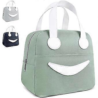 Lunchboxisolerad lunchväska med sött leende ansikte, hållbar återanvändbar arbetskylväska för vuxna män kvinnor, framficka för skolpicknick, reselunch
