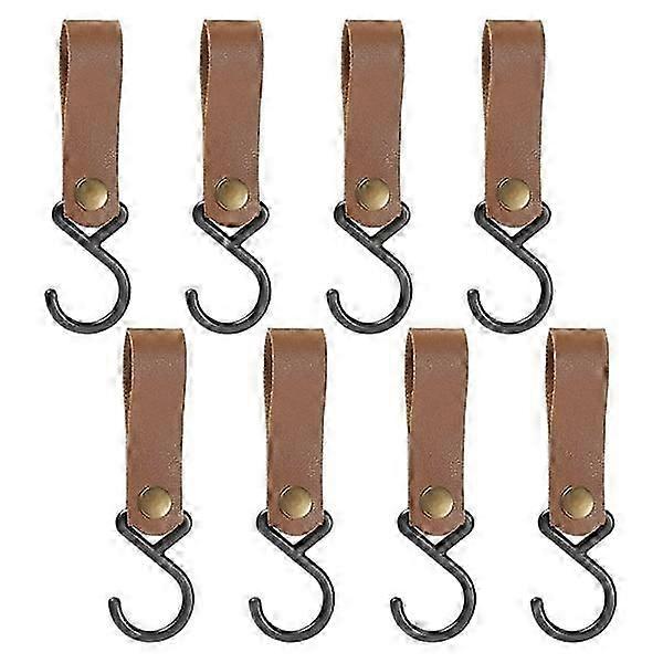Leather s-hooks, metal hooks for hanging, camping hook [MI]