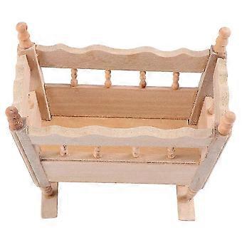 Wooden Mini Furniture compatible with Decoration Mini Cradle Model Light Brown