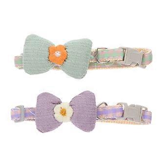 Decorative Adjustable Pet Cat Collar with Flower Themed Patterns 10Pcs