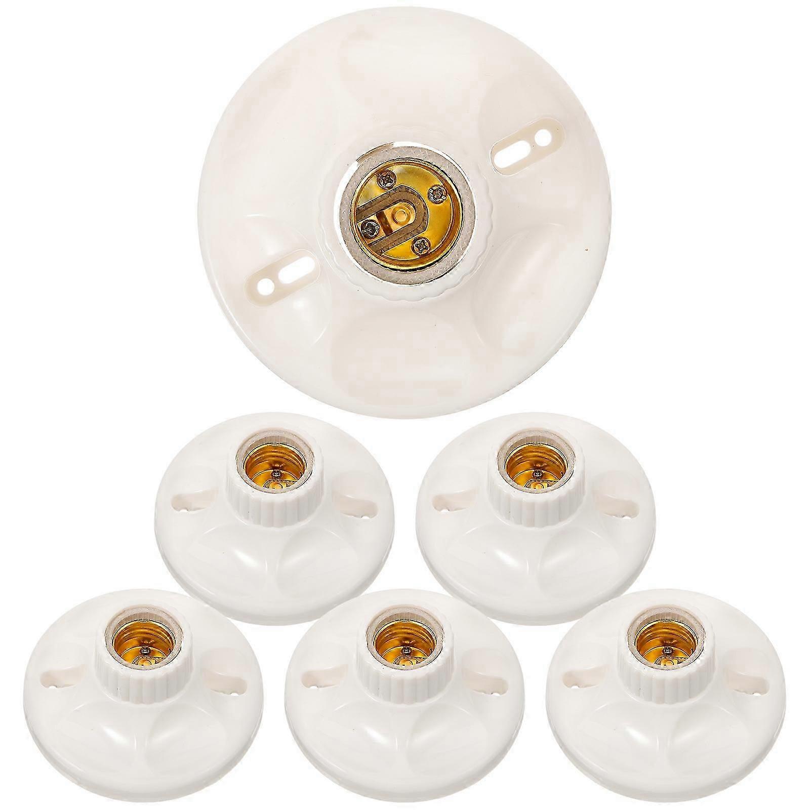 6pcs Light Sockets Light Bulb Base E27 Lamp Base Replacement Light Bulb Holders