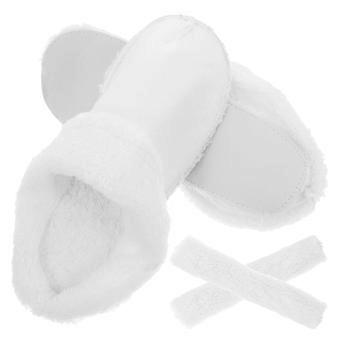 Winter Shoes Insoles White Plush for Foot Warmers 1Set Removable Pads
