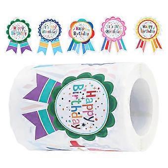 200PCS Happy Birthday Badge Stickers Het is mijn verjaardag stickers Zelfklevende scrapbooking kaarten stickers voor klaslokaal Party decoratie