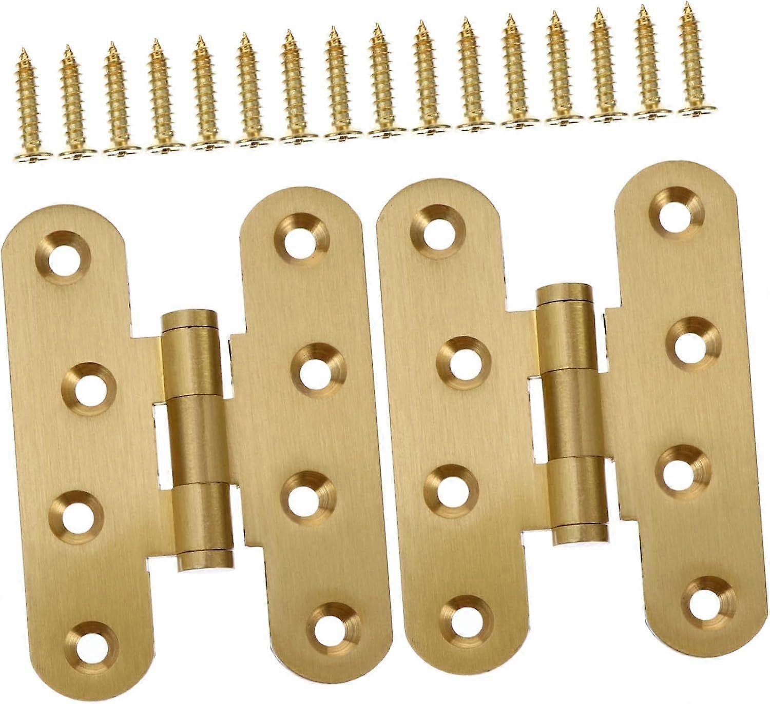 Gatuida 2pcs Solid Brass Hinge Cabinet Door Hinges for Kitchen