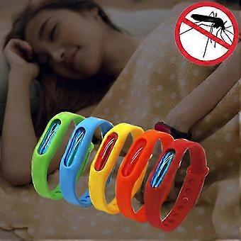 5 stuks anti-muggen siliconen armbanden met gesp, geschikt voor kinderen en volwassenen, lengte: 23 cm, willekeurige kleur bij levering bbba