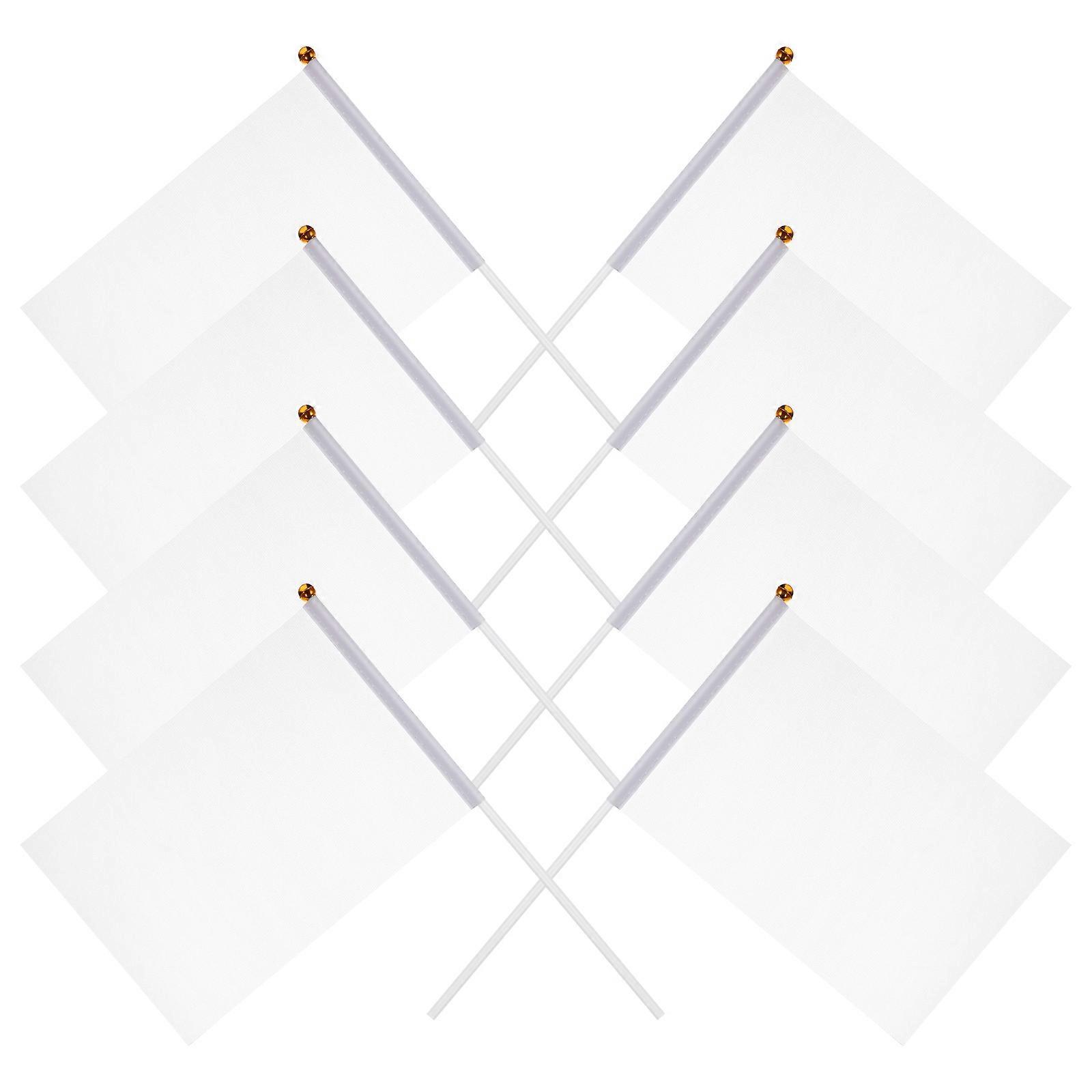 White Hand Held Flags for Referee Use 24Pcs Hand Waving Flags