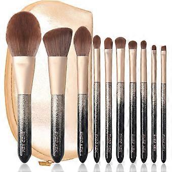 ENZO KEN Natural Hair Makeup Brush Set Professional, Sable Makeup Brushes Set with Case, Natural Hair Brushes Makeup Set, Glitter Make up Brushes Set