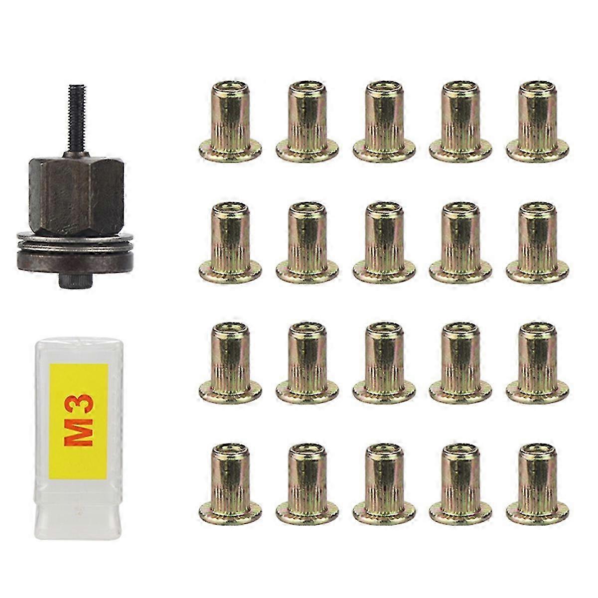 21pcs Rivet Nut Tools Hand Rivet Nut compatible with Rivnuts Tools compatible with Nuts M3