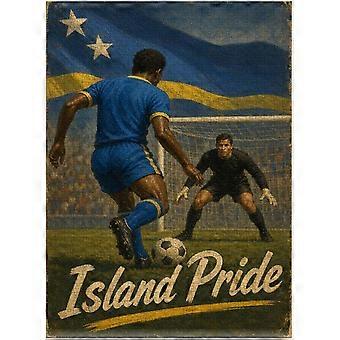 Retro Curacao Football Poster Jigsaw Puzzle - Football Wall Art Decor for Fans and Supporters SQZ118