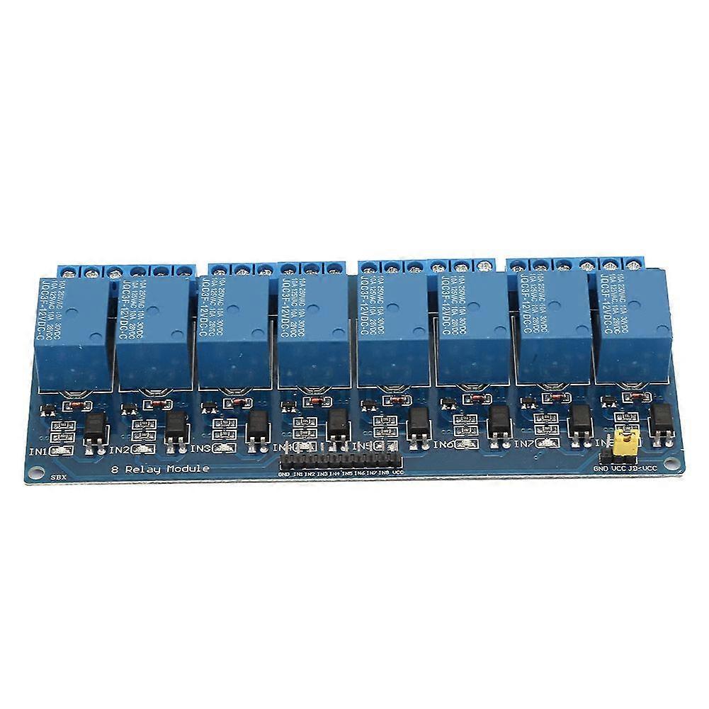 8 Channel Relay Module with Optocoupler Isolation Blue Board PLC Relay Module for Control(12V)