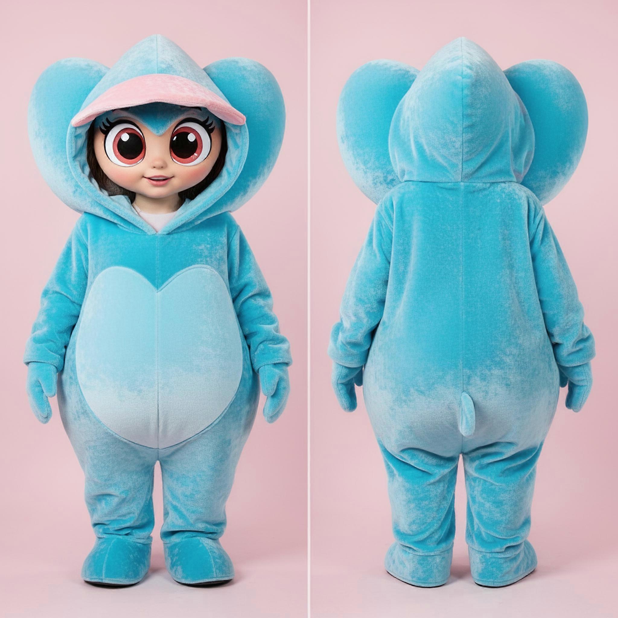 MASTICOT Cyan Velvety Heart Mascot