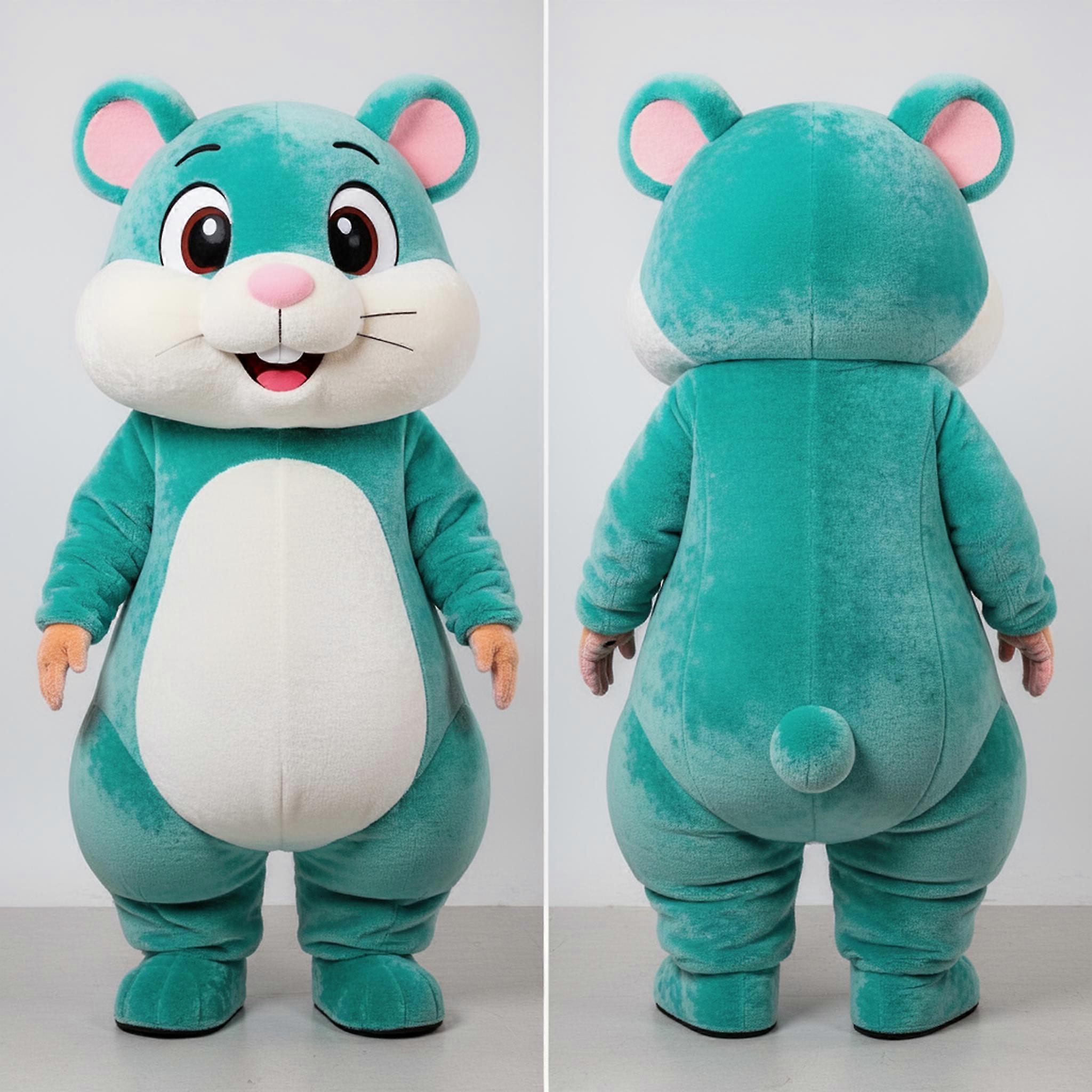 MASTICOT Teal Velvety Hamster Mascot