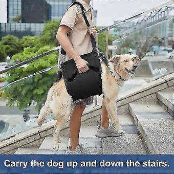 Arnés de soporte para mascotas compatible con perros - Arnés ajustable compatible con recuperación y cuidado de patas | Solución de transporte portátil (Negro)