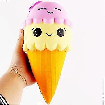PU Squishy Ice Cream 2 Pcs Slow Rising, Stress Relief Phone Strap Decor