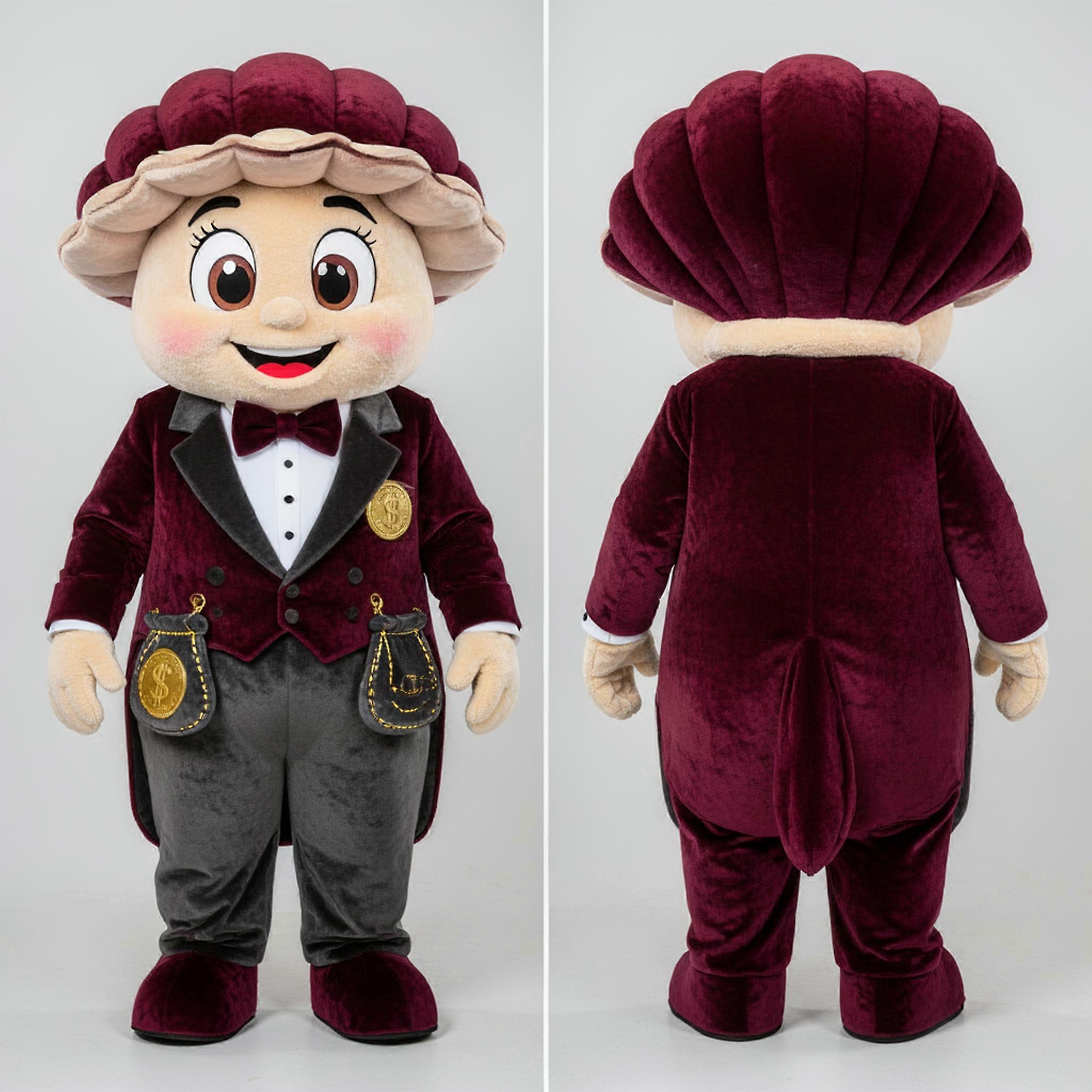 MASTICOT Burgundy Padded Clam Chowder Mascot
