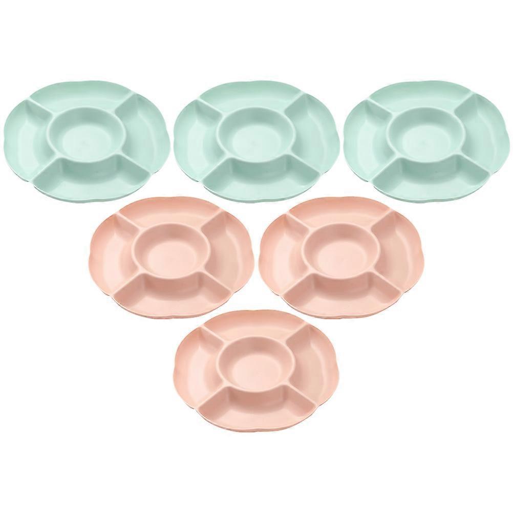 Divided Serving Dish Appetizer Serving Tray Home Use Multi-Compartment Storage 6Pcs