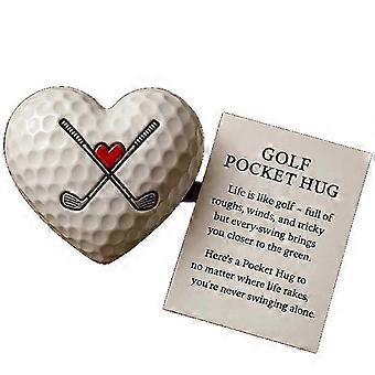Sport-Themed Pocket Hug Collection with Inspirational Present Cards Heart-Shaped Golfs Ball Present with Encouraging Message Card Present Golfers_rbxg