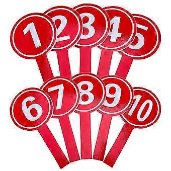 Score Boards for Voting 10Pcs Number Paddles with Practical Handle Foams Red 19x9.5cm