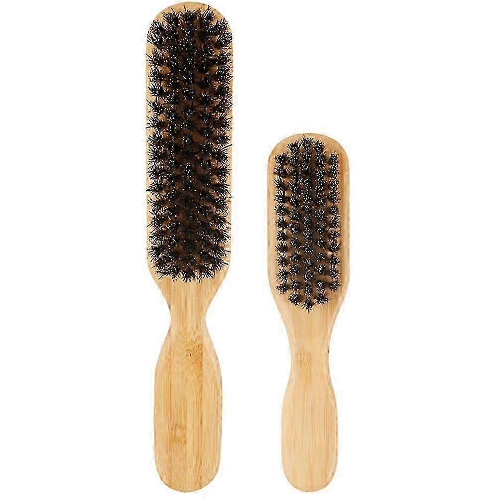 Ergonomic Bamboo Beard Brush Set