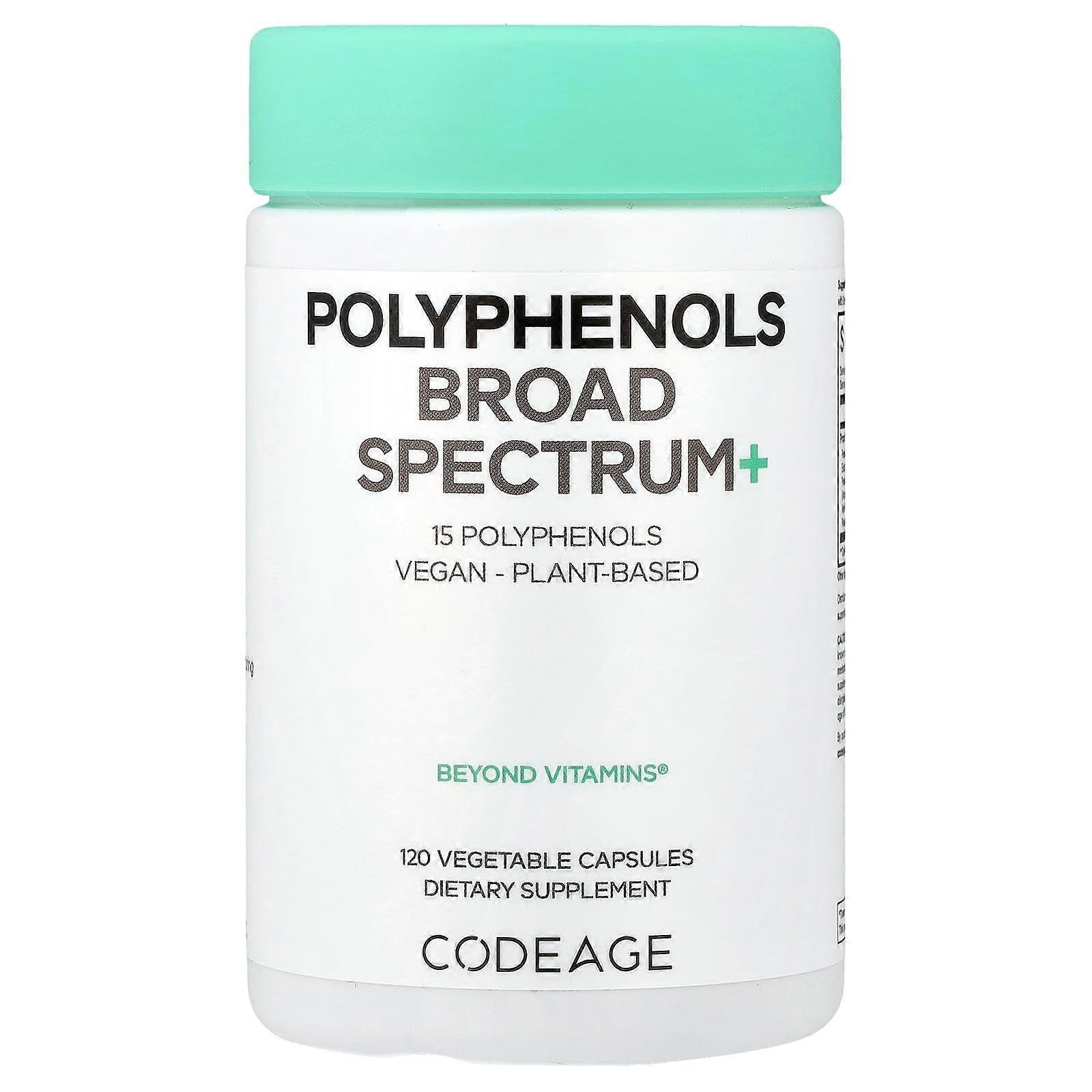 Codeage, Polyphenols Broad Spectrum, Antioxidant, Vegan, Plant-Based, 120 Capsules