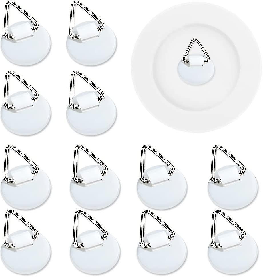 50pcs Invisible Adhesive Plate Hanger, Vertical Plate Holders Wall, Adhesive