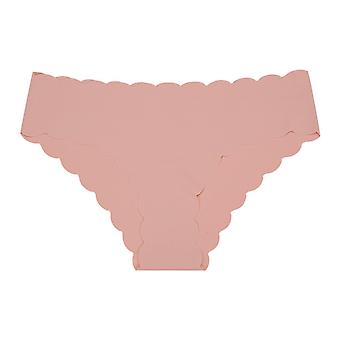 Veeki Women's Seamless Briefs Pack of 3 Ice Silk Panties Mid-Rise No Show Underwear, Pink, XL