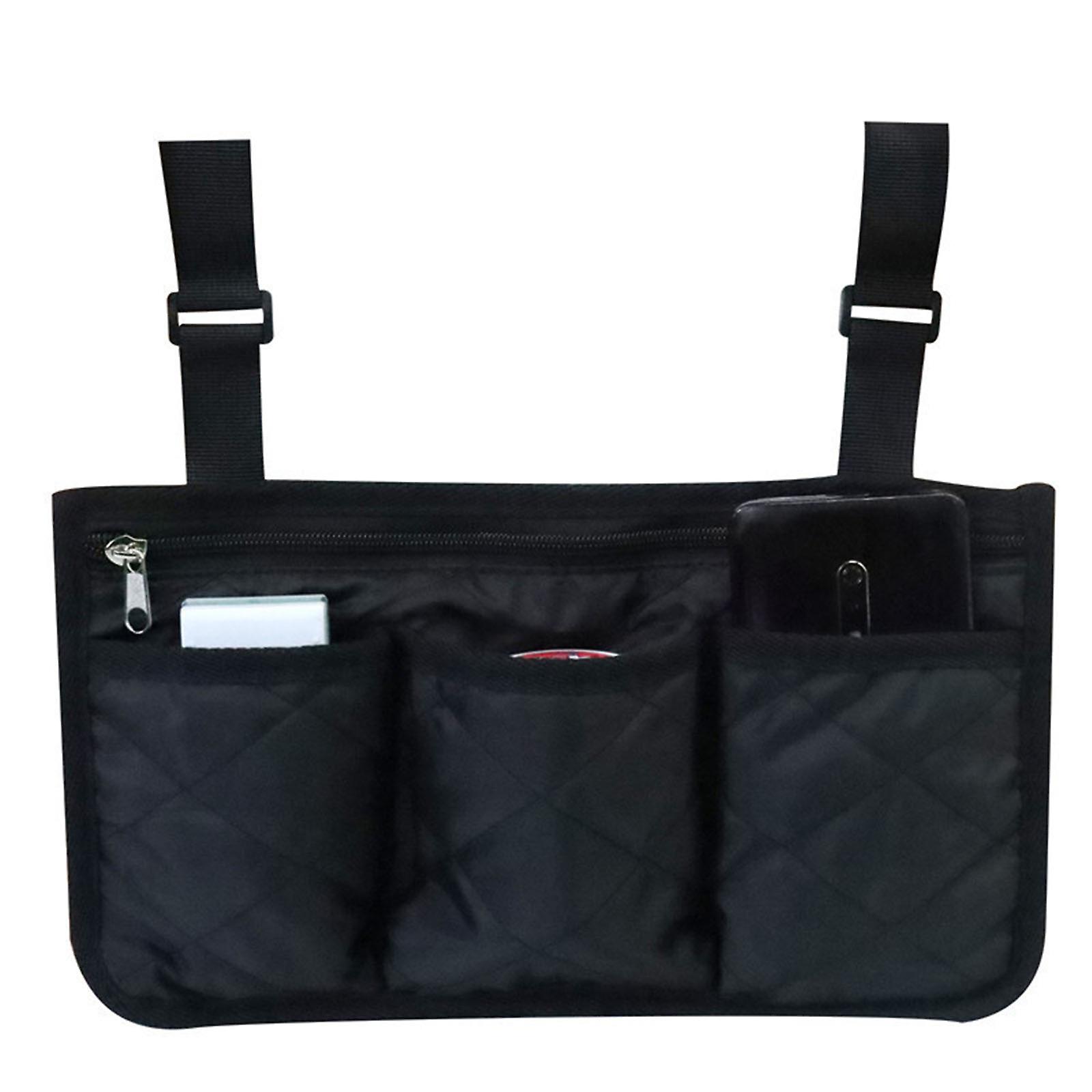 Wheelchair Side Organizer Armrest Side Storage Bag with Reflective Strip
