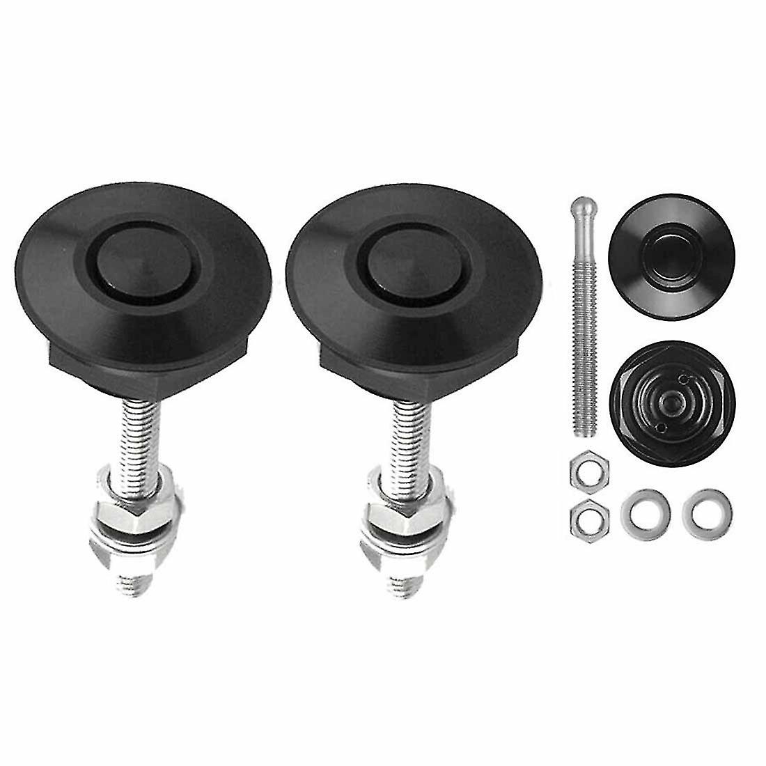 2 Pcs Push Button Quick Release Hood Pins Lock Clip Car Bumper Latch Kit