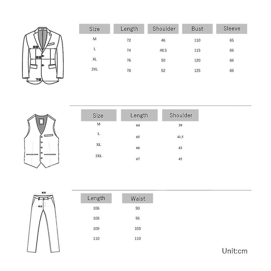 thumbnail image 2 of Men's 3 Piece Slim Fit Suit Set - One Button Tuxedo With Shawl Lapel Blazer, Vest & Pants 2 of 9