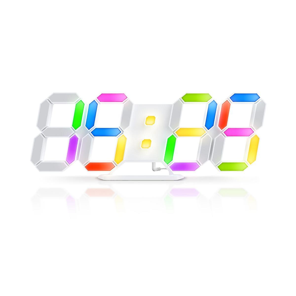 3D LED Digital Wall Clock Rgb Clock Luminous Table Alarm Clock Time Date Table Clock with App Contr