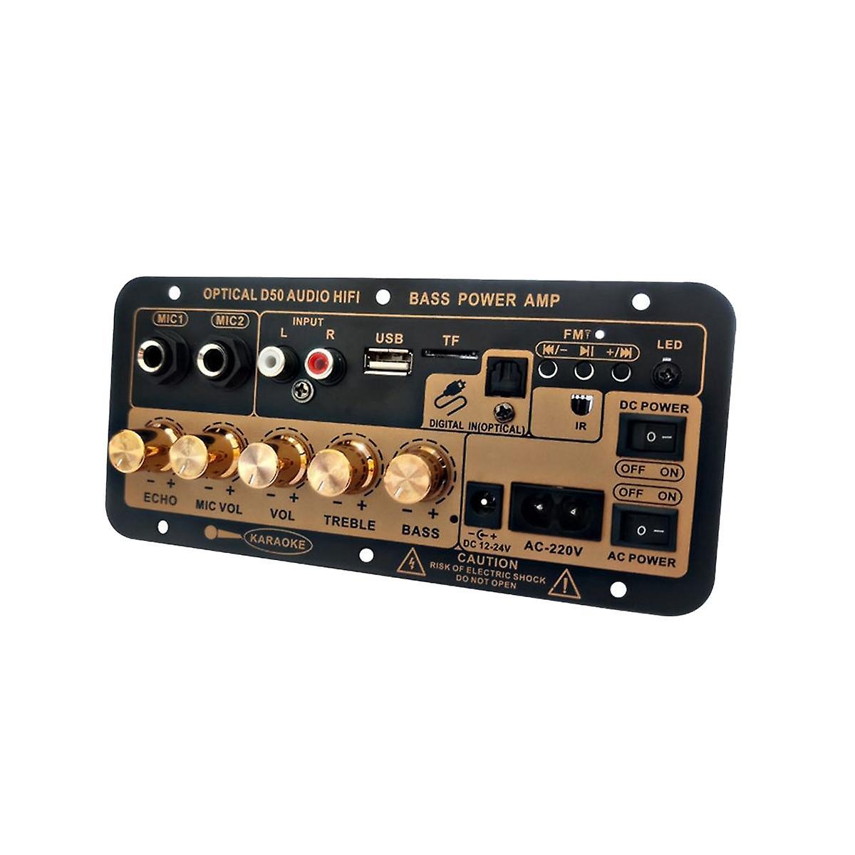 D50 Amplifier Board with Optical Audio Bluetooth AMP USB FM Radio TF Player DIY Audio Subwoofer for