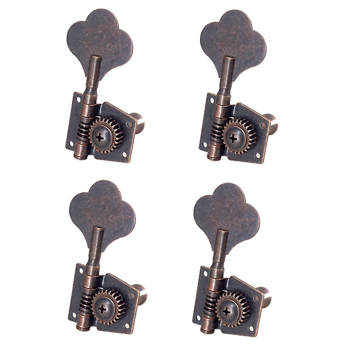 Guitar Vintage Open Tuning Key Pegs Machine Heads Tuner 4r For 4 Strings Bass Red