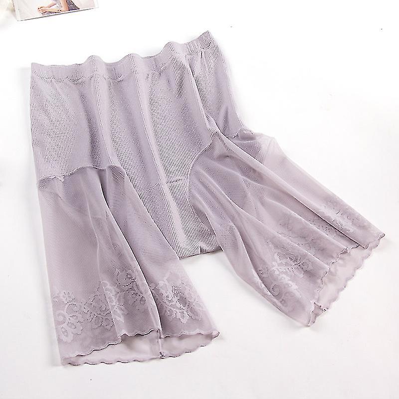 Large Size Safety Pants For Women's Summer Quarter Pants, Anti Glare Thin Style Non Curled Underwear, 2-in-1 Anti Leg Wear