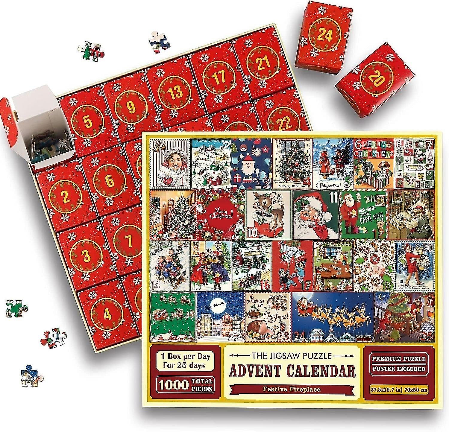 Advent Calendar 2024 Christmas Coming Calendar Jigsaw 1000 Pieces