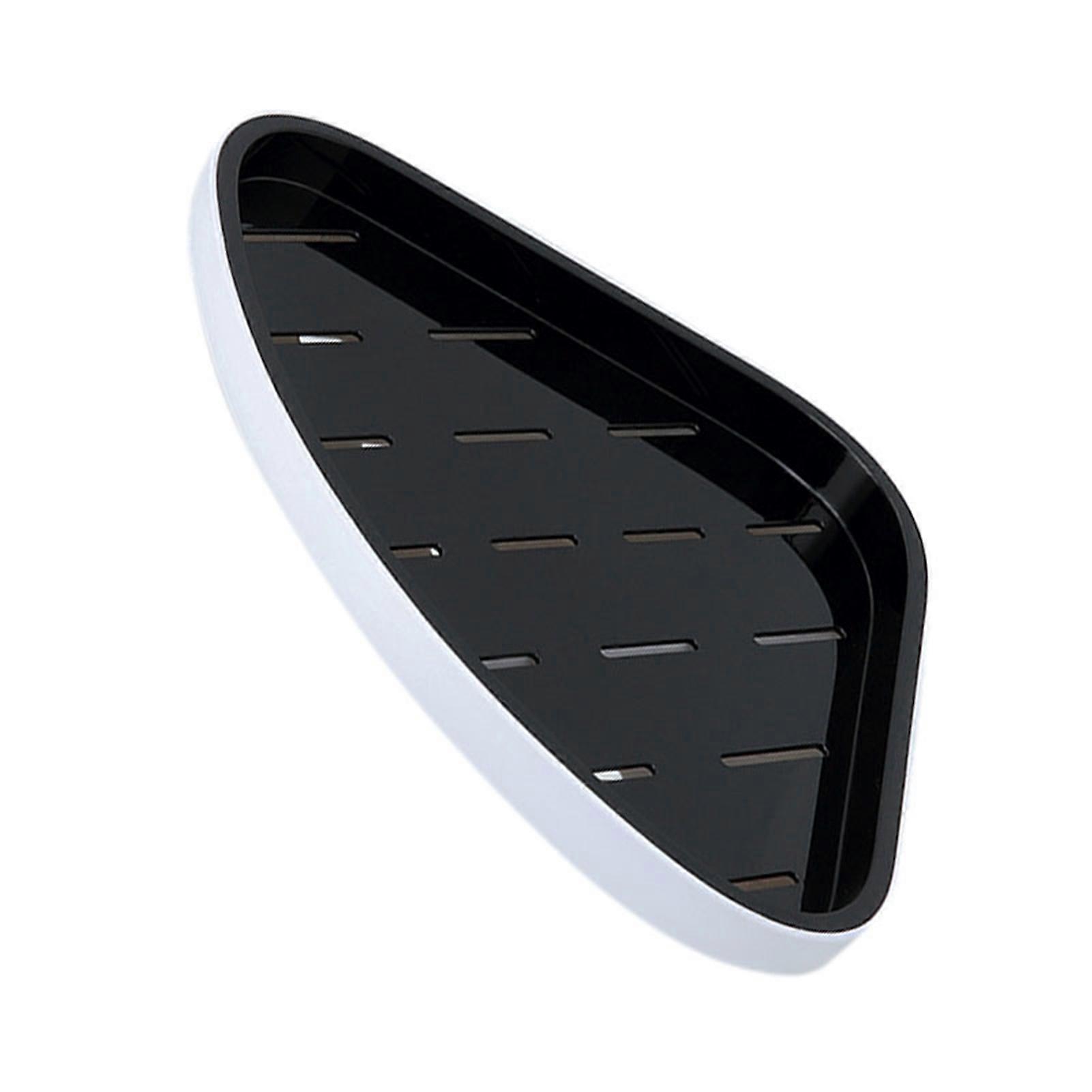 Triangle Bathroom Corner Rack Waterproof Ventilated Plastic Wall Mounted Shelf for Shampoo Black 