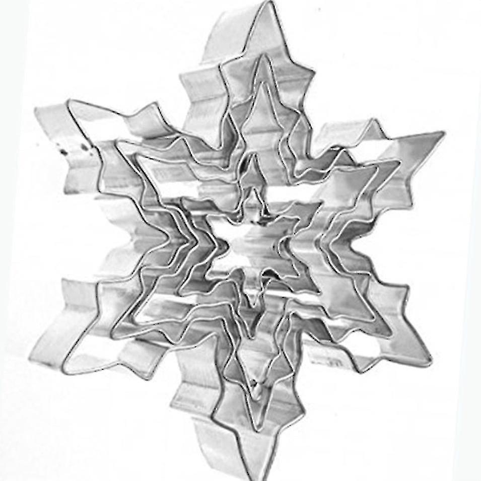 5pcs Snowflake Stainless Cookie Cutters Cake Baking Mould Cooking