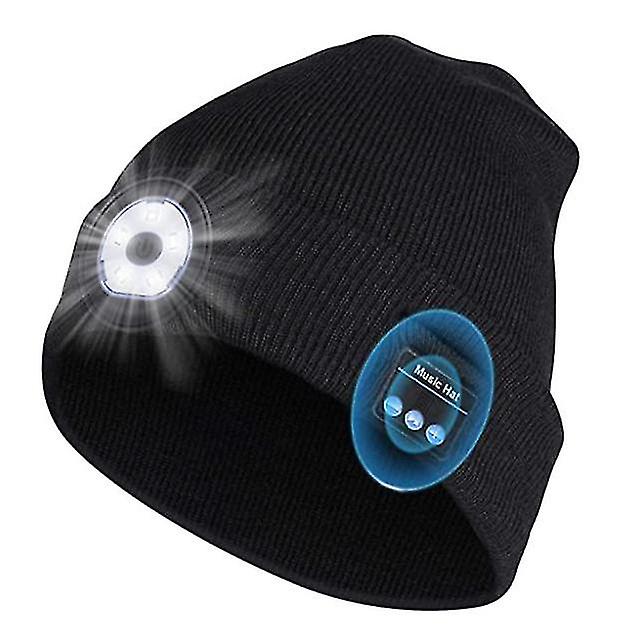 Black Bluetooth Beanie Music Hat Winter Knit Hat Cap Wireless Headphone X3600
