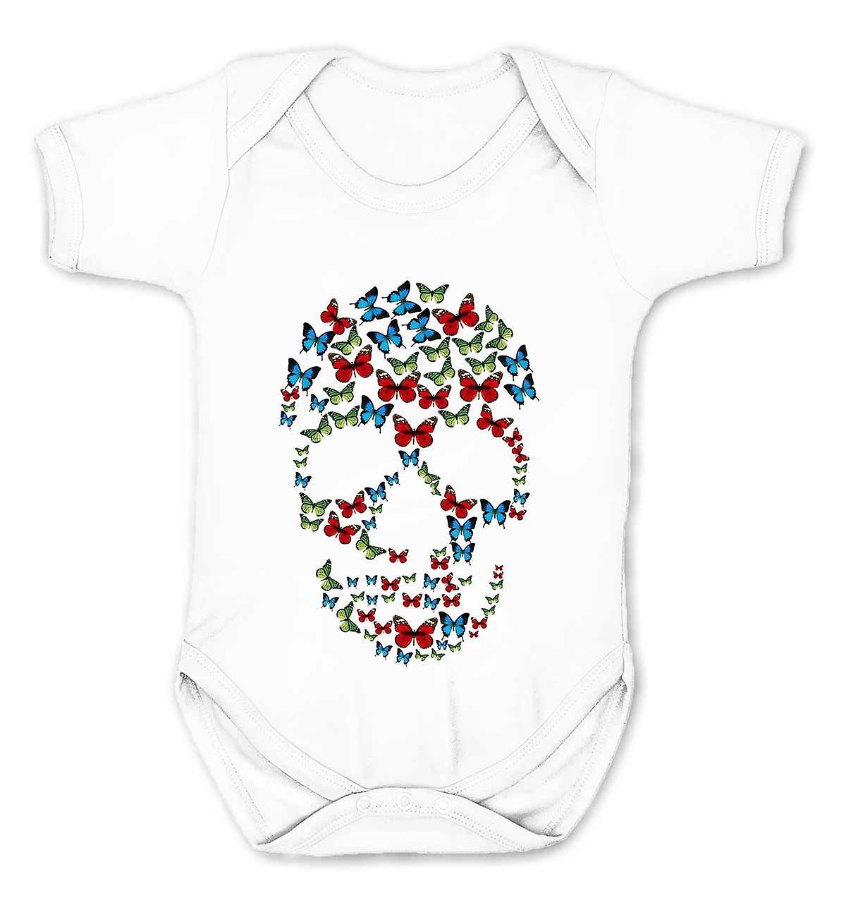 Reality Glitch Butterfly Skull Kids Babygrow