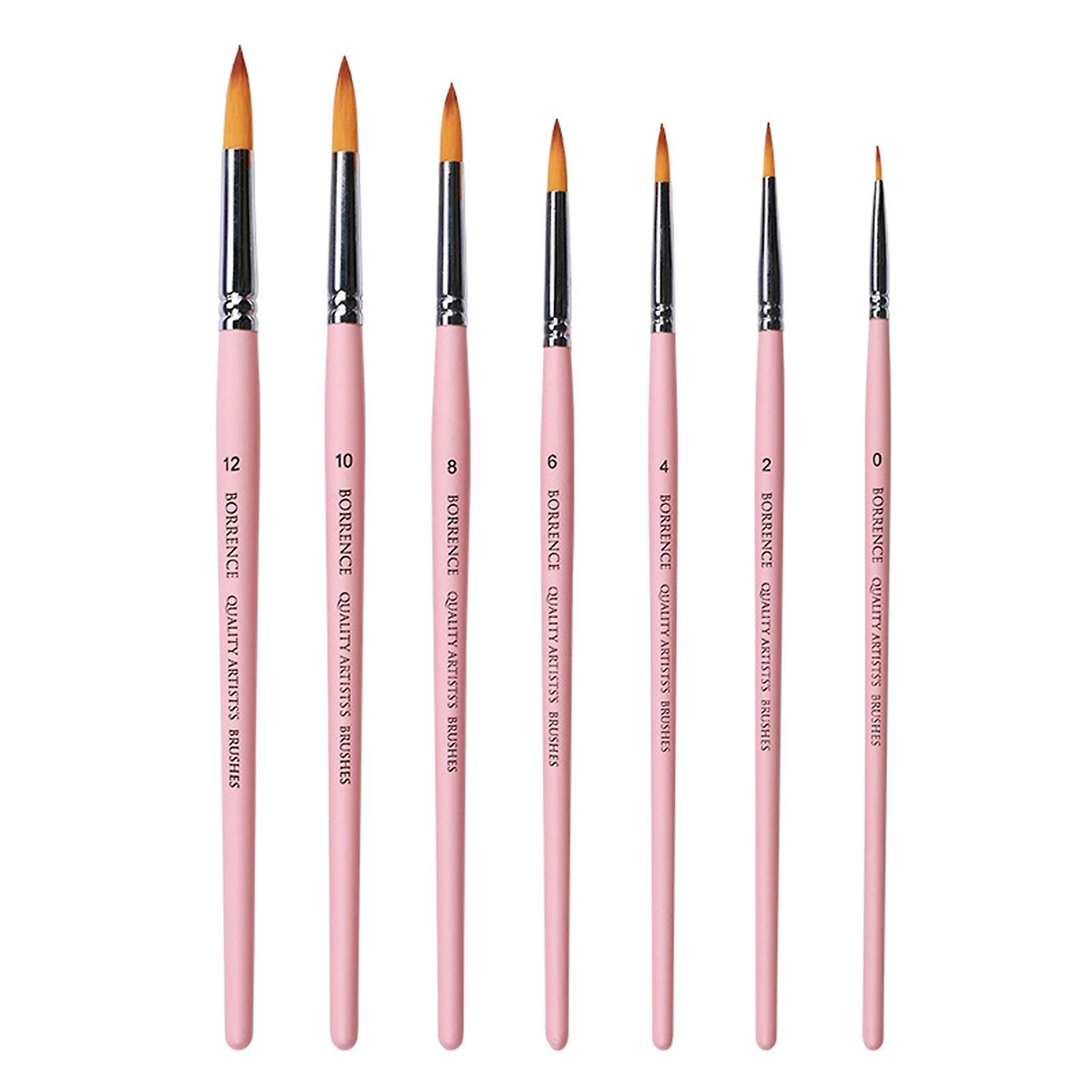7 חתיכות אמן מקצועי סט מברשות צבע מברשות צבע לילדים מבוגרים ורודים