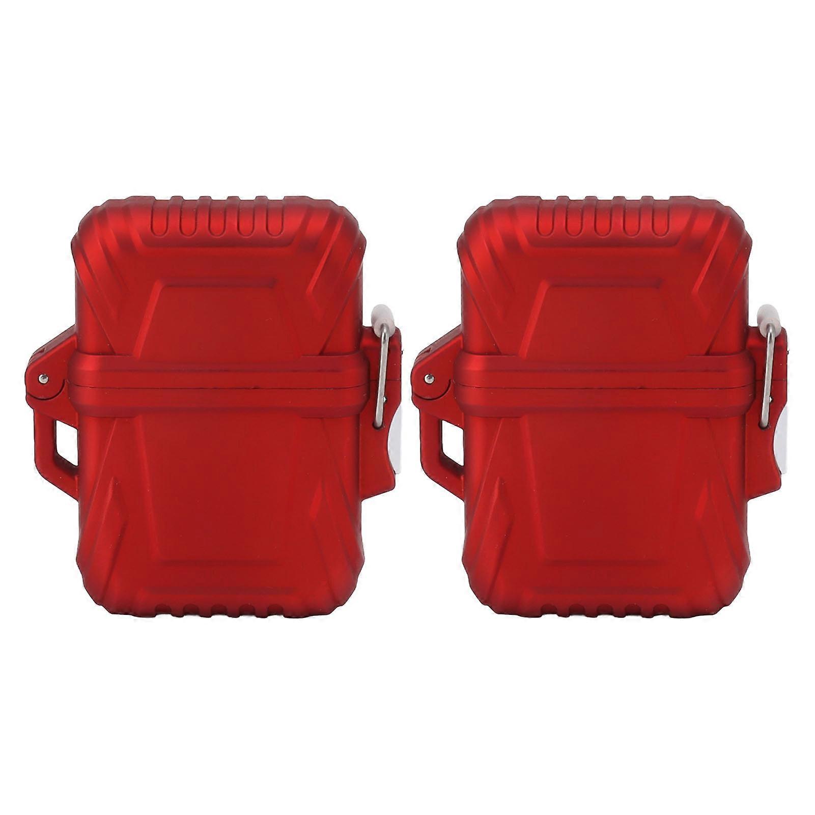 Waterproof Lighter Cases Red Durable Protective Lightweight Shell Set of 2 for Outdoor Us