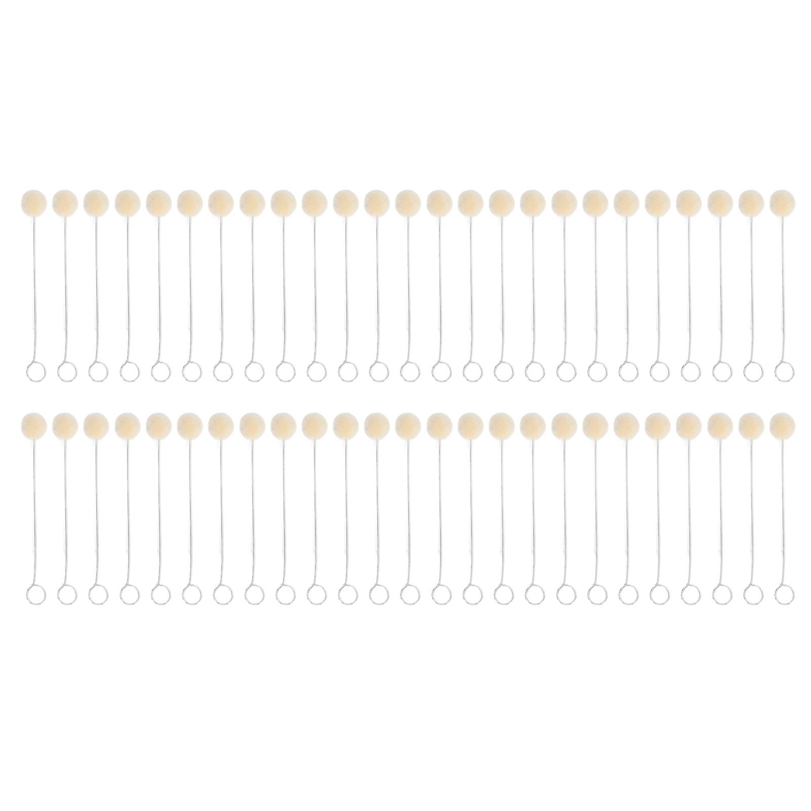 50pcs Wool Daubers DIY Assisted Dyeing Round Metal Handle 150mm Leather Dye Daubers for Leathercraft Gluing