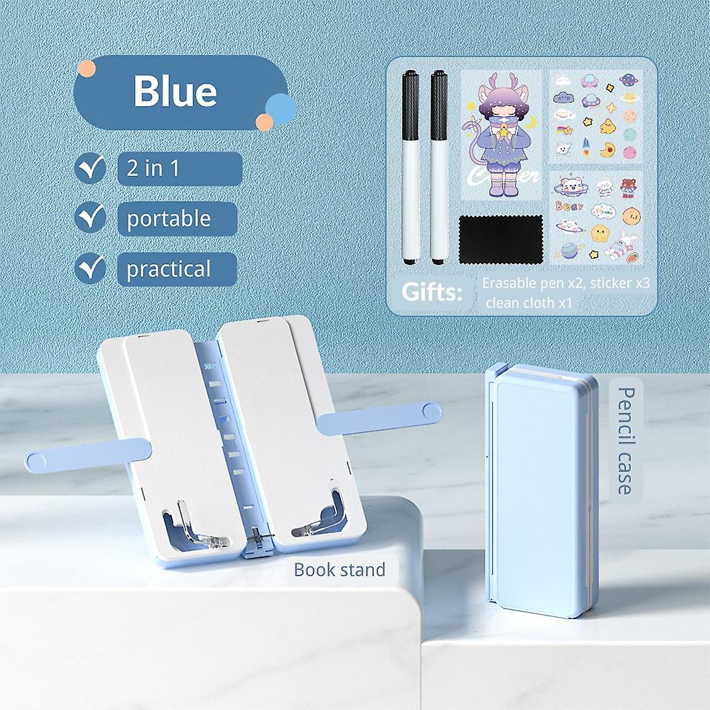 NBX Pencil Box and Foldable Reading Bookshelf 2in1 Multi-function Pen Case Adjustable Reading Bracke