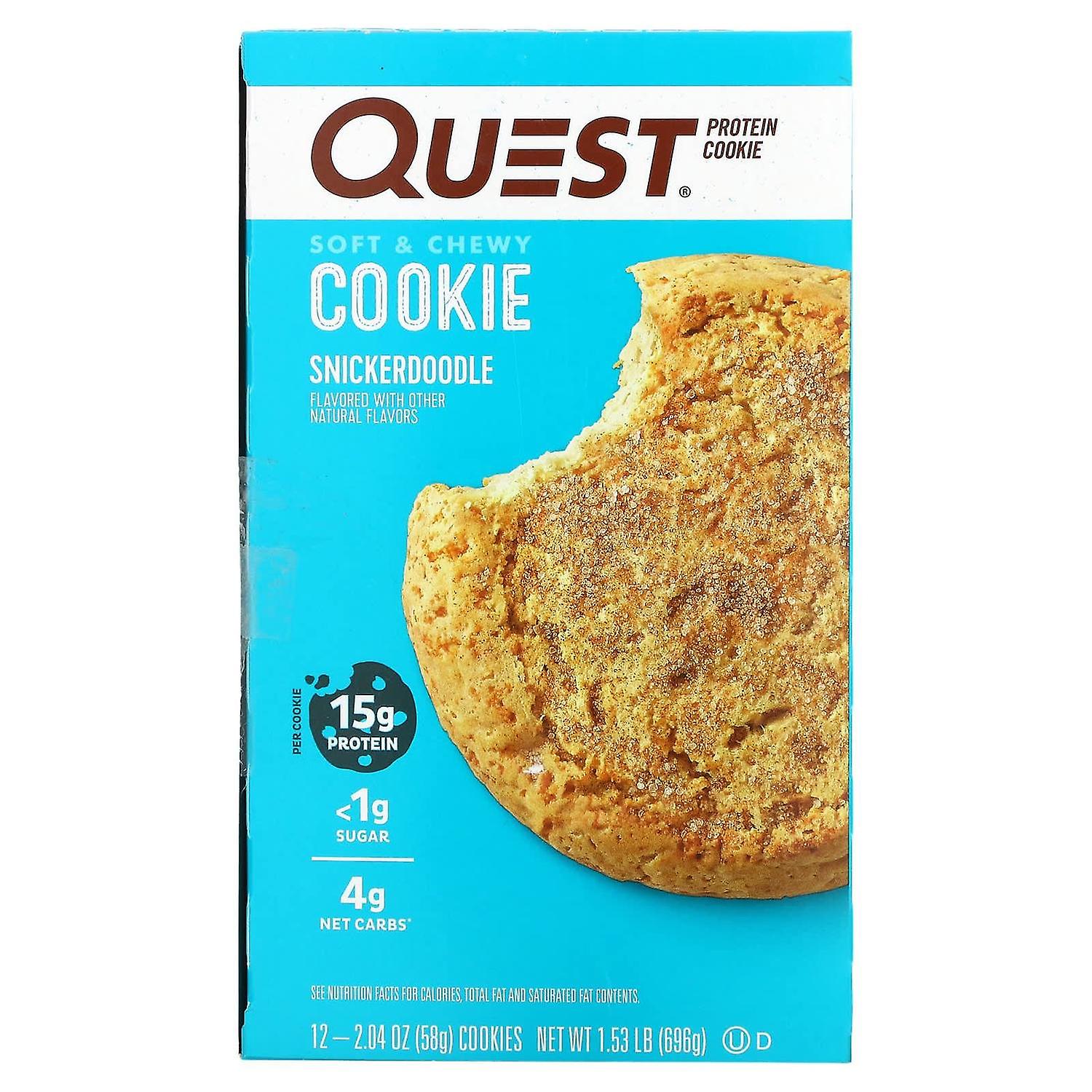 Quest Nutrition, Protein Cookie, Snickerdoodle, 12 Cookies, 2.04 oz (58 g) Each